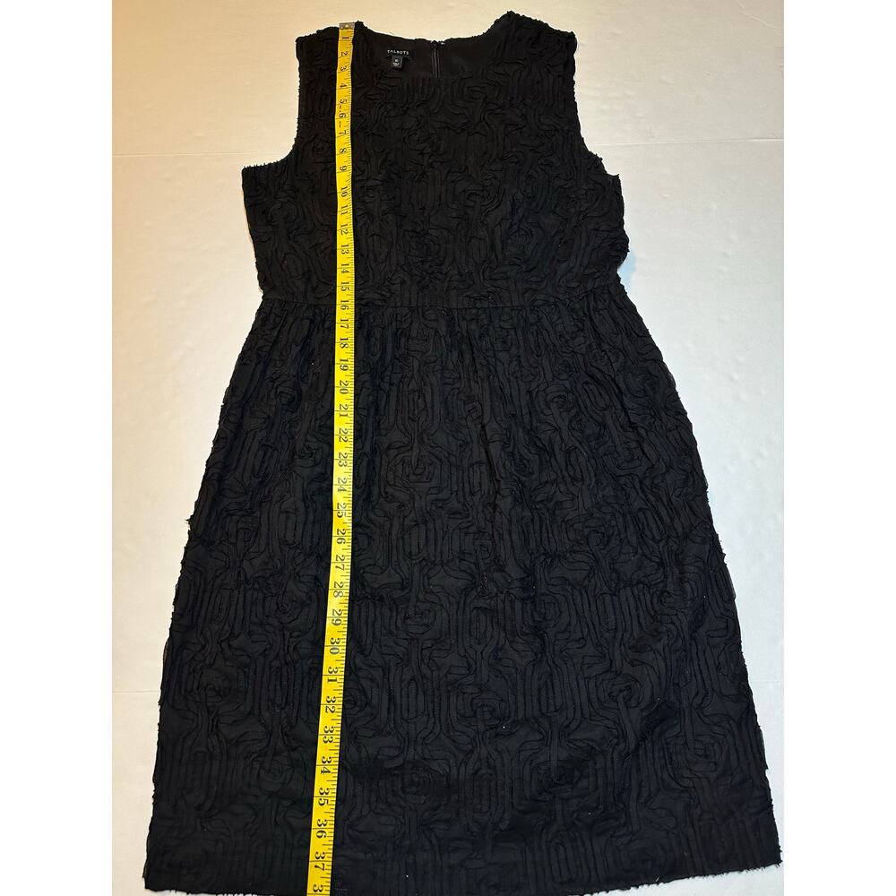 Talbots Embroidered Flower Dress Textured Cotton Lined Party Career Size 10 - Picture 4 of 7